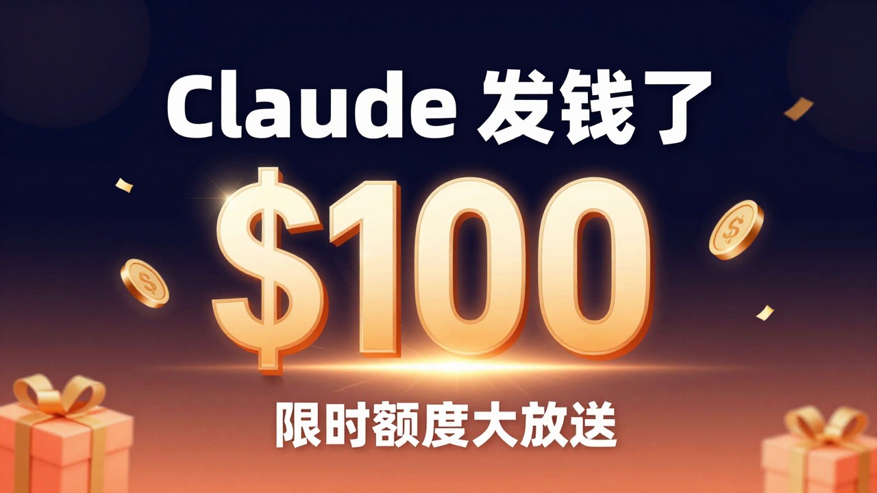 Claude 近期三连福利：$100 赠送额度 + 两项临时限额提升