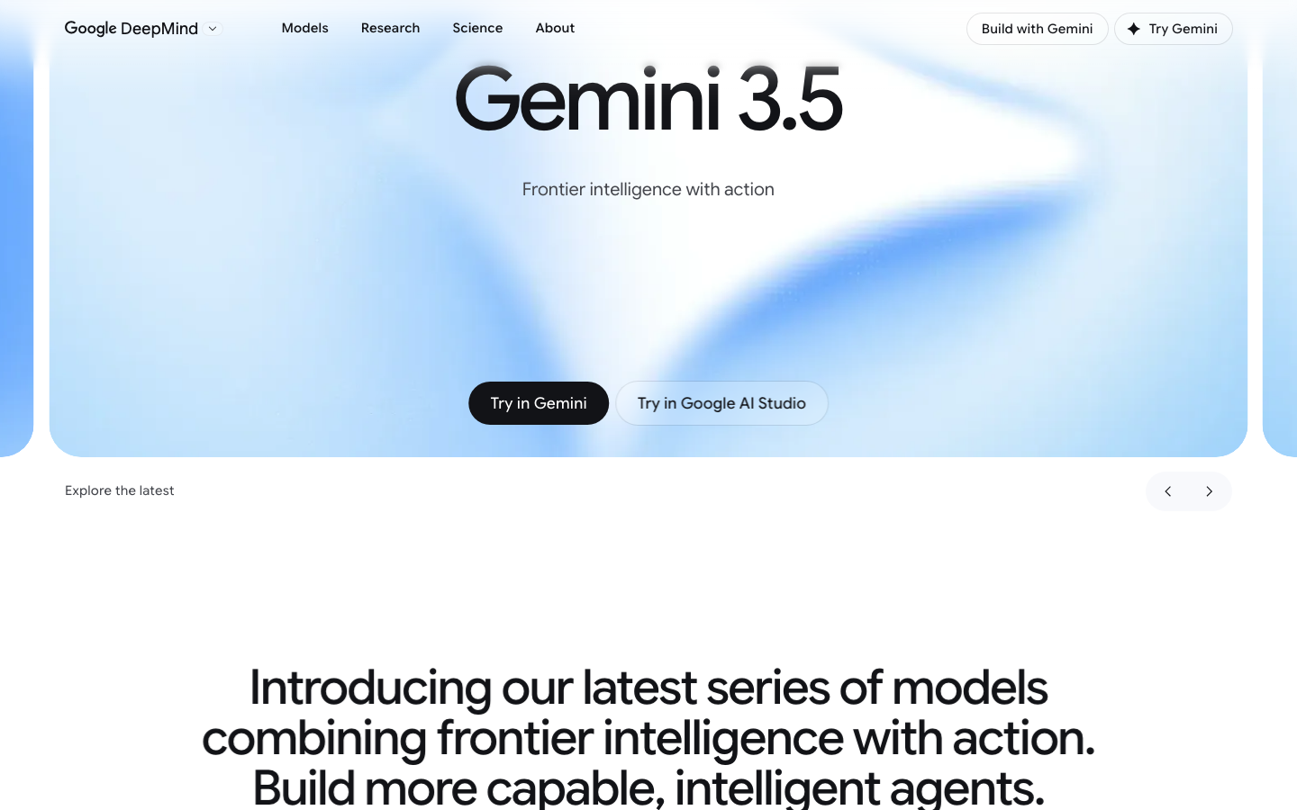 Google DeepMind 官网 · Gemini 3.5 Flash 正式上线 | 2026.5.19