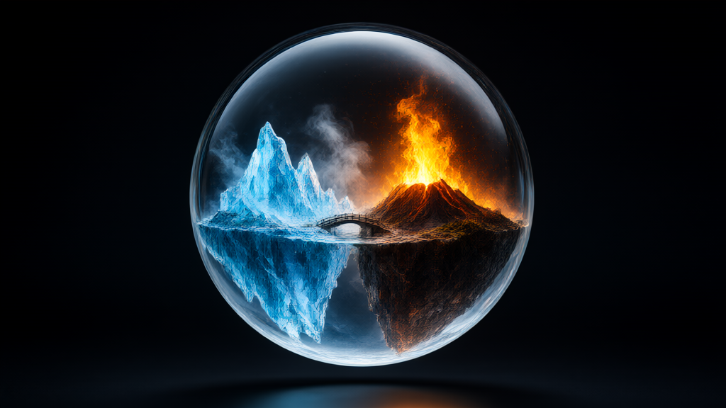The world of ice and fire inside the glass ball